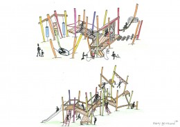 <p><strong>Umgestaltung des Friedensparks in Leverkusen</strong></p><p>Skizzen zum Kleinkinder- und Kinderspielbereich</p>